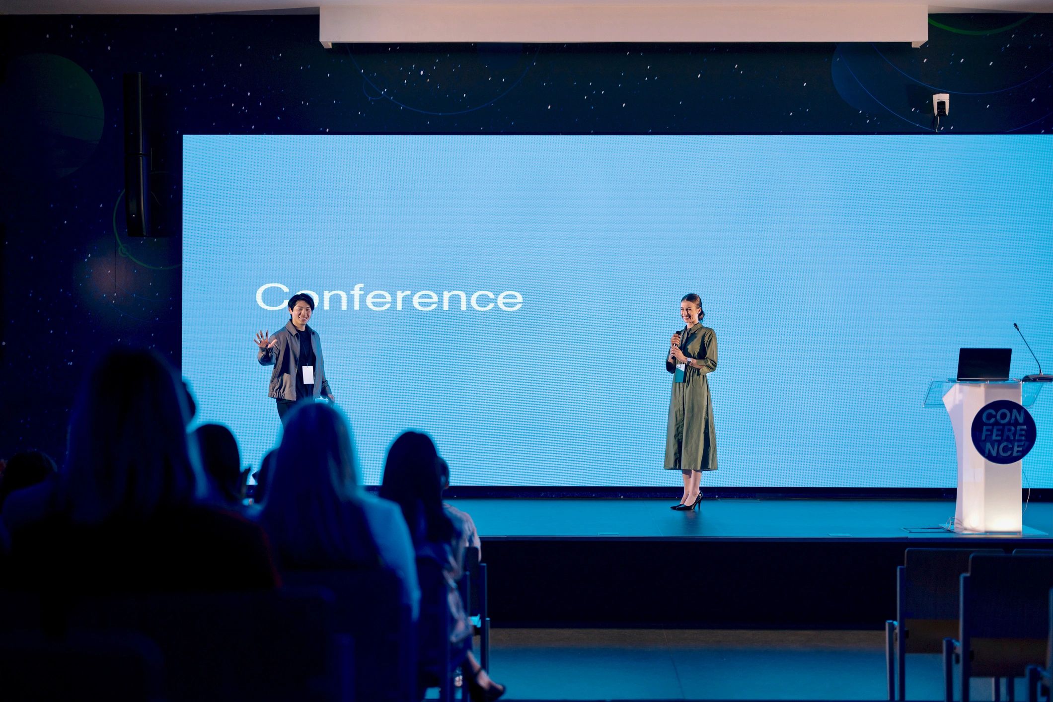 motivational speaker on stage