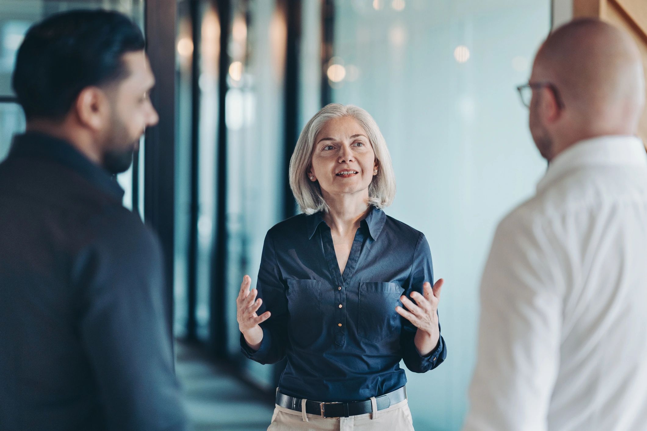 confident businesswoman speaking